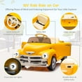 thumbnail image 5 of EastVita 12V Ride on Car for Kids Ages 3-5, Battery Powered Ride-on Toys W/Parent Remote, Music Player, 4 Wheel Cushion, Kids Electric Cars with 2 Speed, Dual Doors, Front & Rear Headlights yellow, 5 of 8