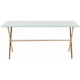 thumbnail image 2 of SAFAVIEH Brogen 17 in. H Solid Cross Leg Accent Table, Gold/White Glass, 2 of 4