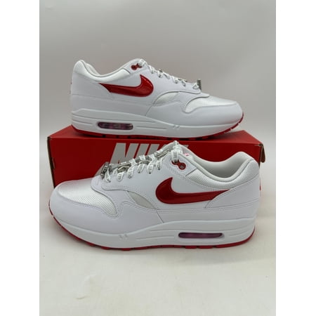 Nike Air Max 1 Premium Men's Size 12 White Red Leather Athletic Shoes HV2303 100