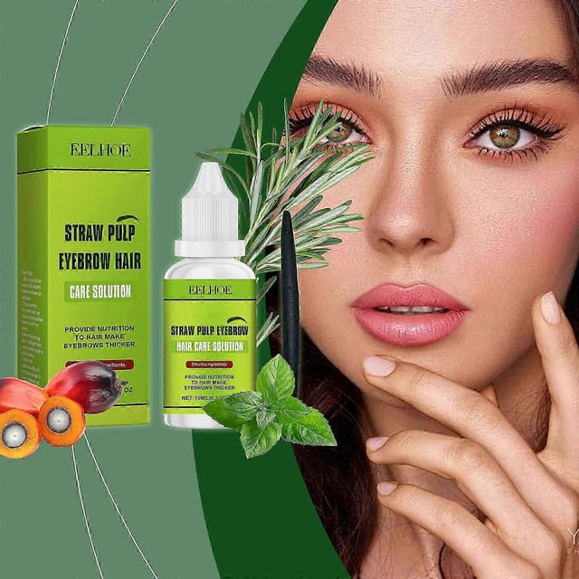Straw Pulp Eyebrow Hair Care Solution, Grass Pulp Hair Care Solution for Eyebrow, Make Eyebrows Thicker, Longer,10ml