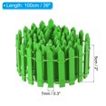 thumbnail image 2 of Uxcell 39" L x 2" H Wood Miniature Mini Fairy Garden Picket Fence, Green, 2 of 5