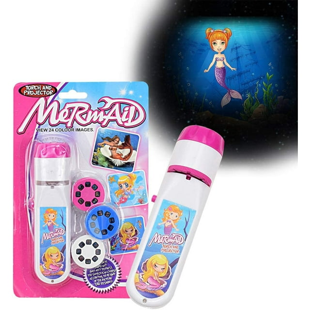 Space and Space Projector Flashlight and Projector with 3 Discs 24 Images, Story Projector Flashlight Toy for Children Boy and Girl 3 Years Old and Up (Mermaids)