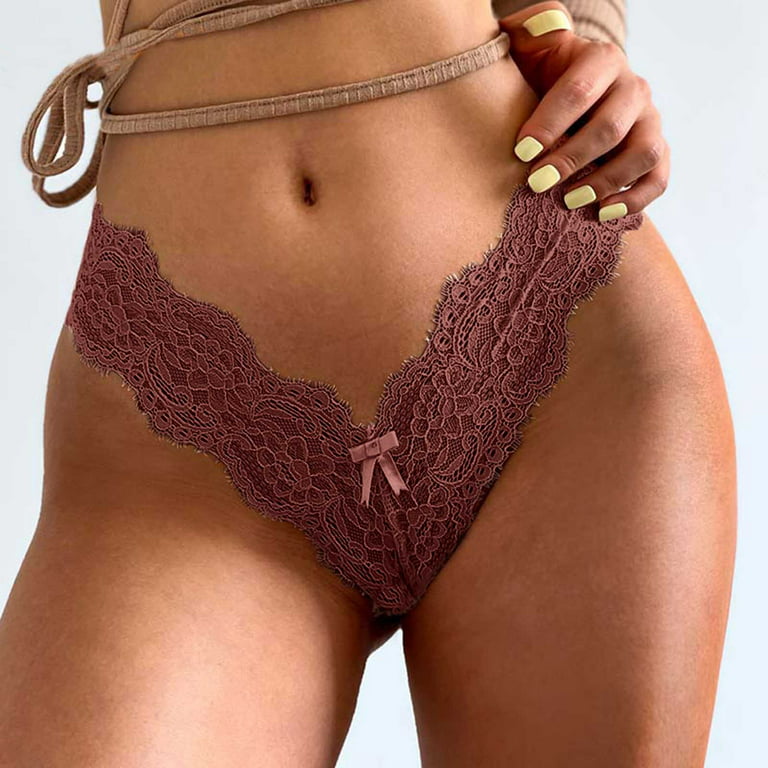 TAIAOJING Lace Thongs for Women Underwear Thongs Lace Panties G String  Thong Stretch Ladie Brief Underwear Low-waist T-back Panties