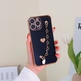 thumbnail image 5 of Dteck For iPhone 11 Pro Hybrid Shockproof Plating Heart Patterned Lens Protector with Wristband Case Cover,Black, 5 of 5