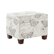 Convenience Concepts Madison Storage Ottoman, Butterfly Fabric