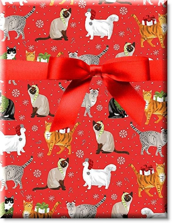 3 Rolls Animal Theme Cats Dogs 5 Metres x 70cm Christmas Gift Wrapping Paper 