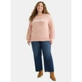 thumbnail image 2 of Terra & Sky Women's Plus Printed Pullover Sweater with Long-Sleeves, Midweight, Sizes 0X-5X, 2 of 5