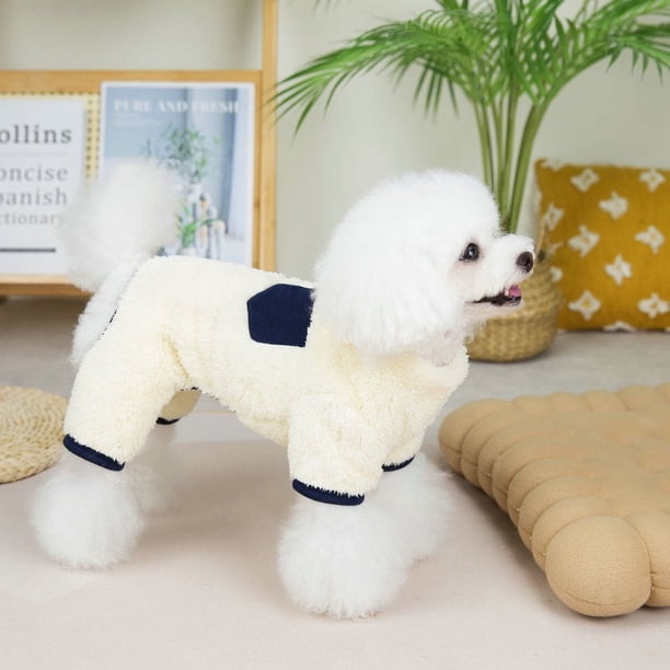 Abrigo de terciopelo informal de cuatro patas, ropa para perros de terciopelo grueso de doble cara, linda ropa para mascotas de otoño