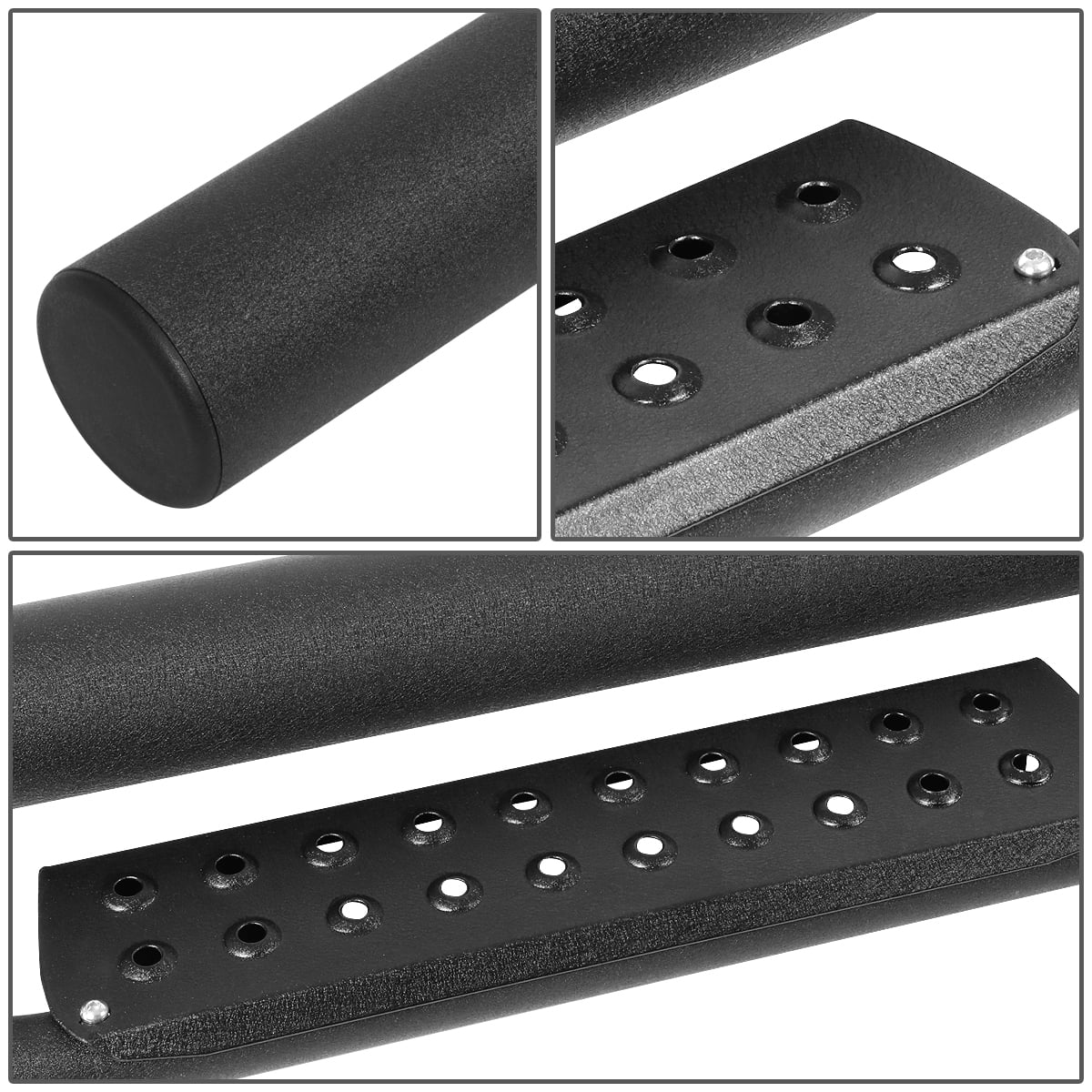 DNA Motoring Black Drop Step Nerf Side Bars Running Boards for 2005-2021 Toyota Tacoma Double/Crew Cab