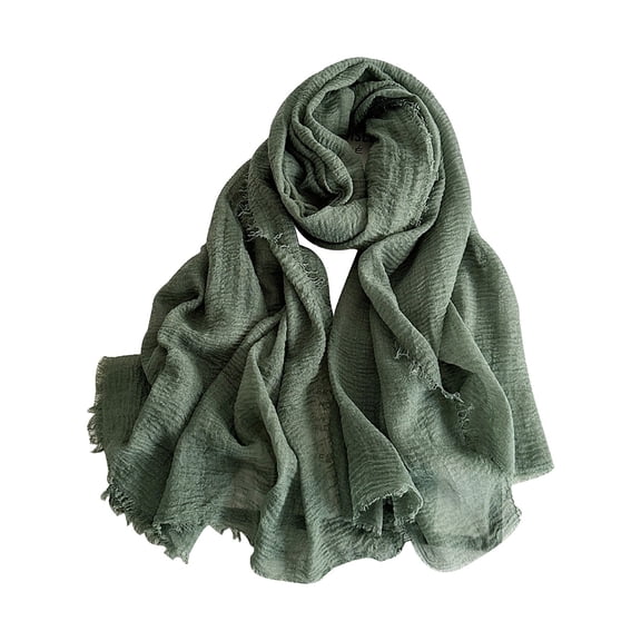 LSQii Scarf for Women Lightweight Solid Color Cotton Linen Scarves Oversize Long Retro Shawl Wrap Fashion Clothing Accessories Spring Summer Light Green