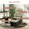 thumbnail image 5 of Resenkos 27" W x 31.5" D x 40.5" H Nursery Glider Rocking Chair with Ottoman, Thick Padded Cushion Seating and Wood Base, Bedroom, Cream White, 5 of 8