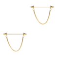 thumbnail image 2 of Baohd Mens Shirt Collar Bar Pin with Cravat Pin Clasps Link Brooch Chain Golden 7cm 2Set, 2 of 6