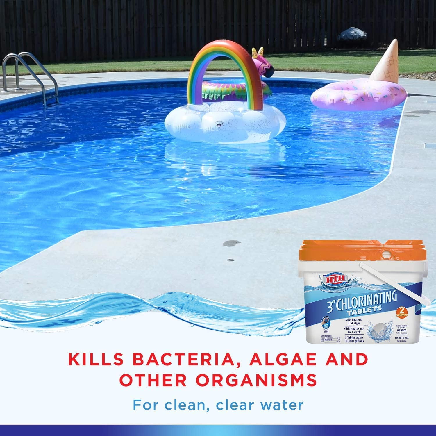 Buy HTH 42030 3inch Chlorinating Tablets Swimming Pool Chlorine, 37.5