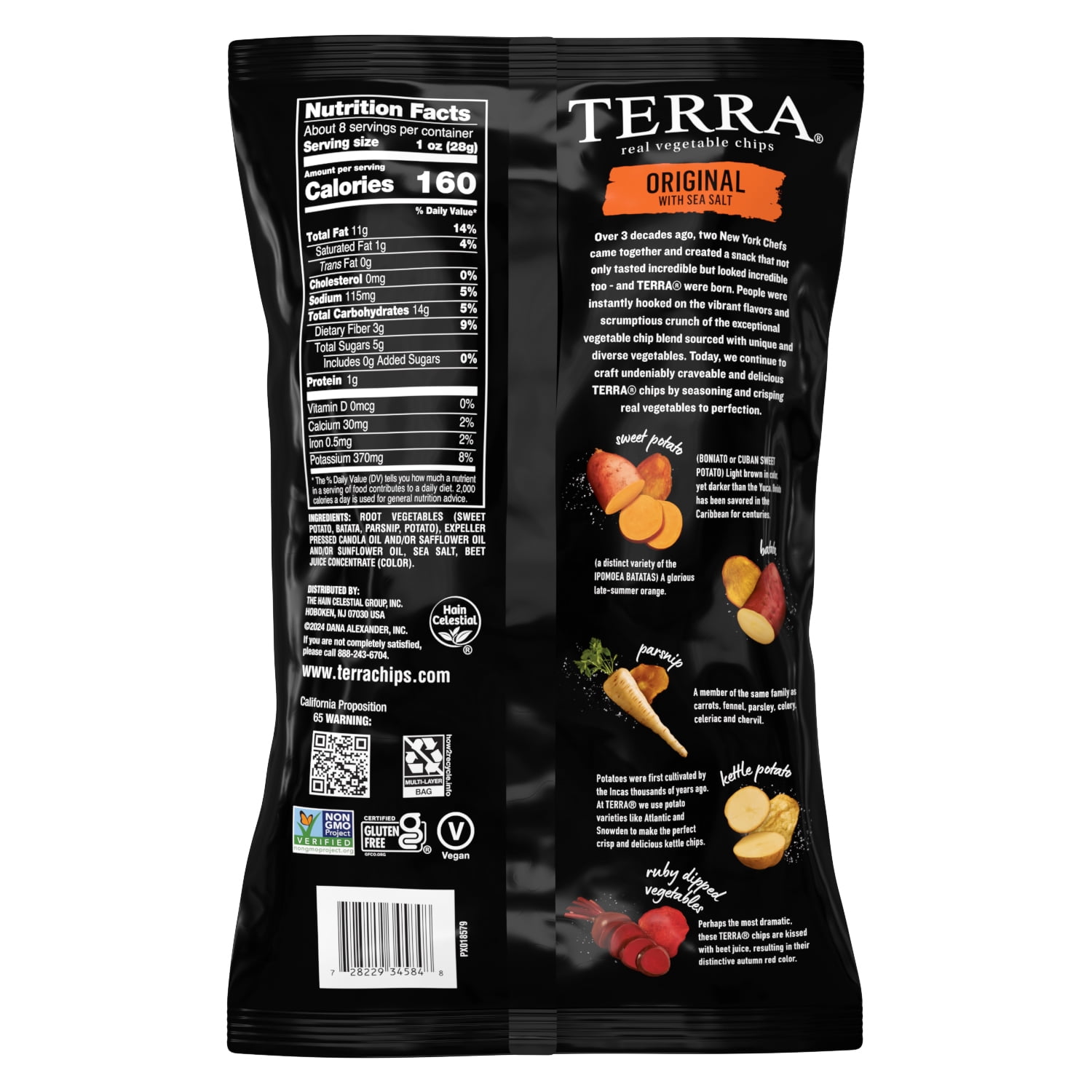 TERRA Sea Salt Original Vegetable Snack Chips, Sharing Size, 8.2 oz