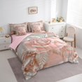 thumbnail image 3 of Manfei 3D Pearl Floral Bedding Comforter Set 7-Piece for Girls, Chic Flower King Bedding Sets, Princess Pink Bed Sheets, Luxury Bedroom Decor, 3 of 8