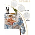thumbnail image 5 of Blue Coastal Rectangle Tablecloth, Summer Beach Starfish Weeping Eucalyptus Waterproof & StainResistant Tablecloth, Washable Oil-proof Table Cover for Dining/Party/Wedding/Camping/Buffet 54x108 In, 5 of 9