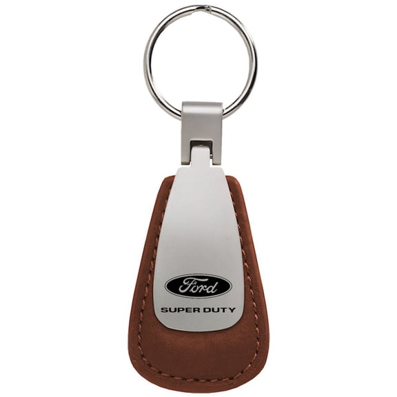 Ford Super Duty Leather Teardrop Key Chain (Brown)