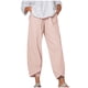 thumbnail image 1 of ¡Liquidación! Pantalones capri para mujer, informales, de verano, talla grande, cintura alta, de algodón, holgados, largos y rectos, color rosa L, 1 of 5