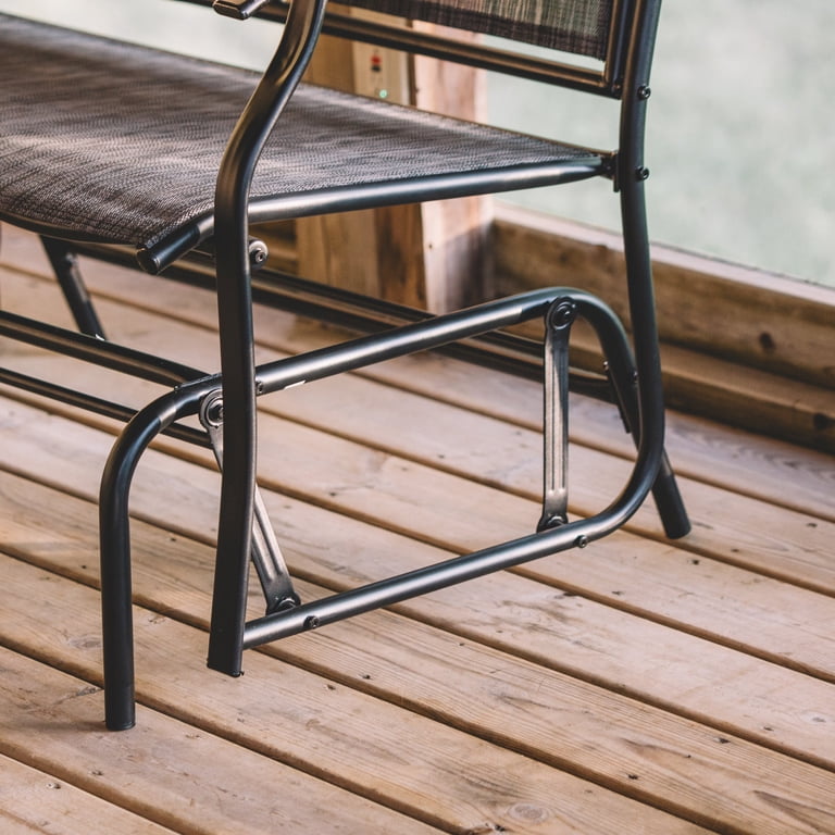 Backyard Expressions 2-Person Glider Bench, Heathered Grey photo 6