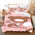 thumbnail image 1 of 3D Oso Rosa Funda de edredón Juego de ropa de cama Fundas de almohada 85, 1 of 2