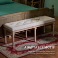 thumbnail image 3 of Banc de Vanité 120cm Style Français Piano Banc Chambre Foyer Entrée Pouf Beige, 3 of 12