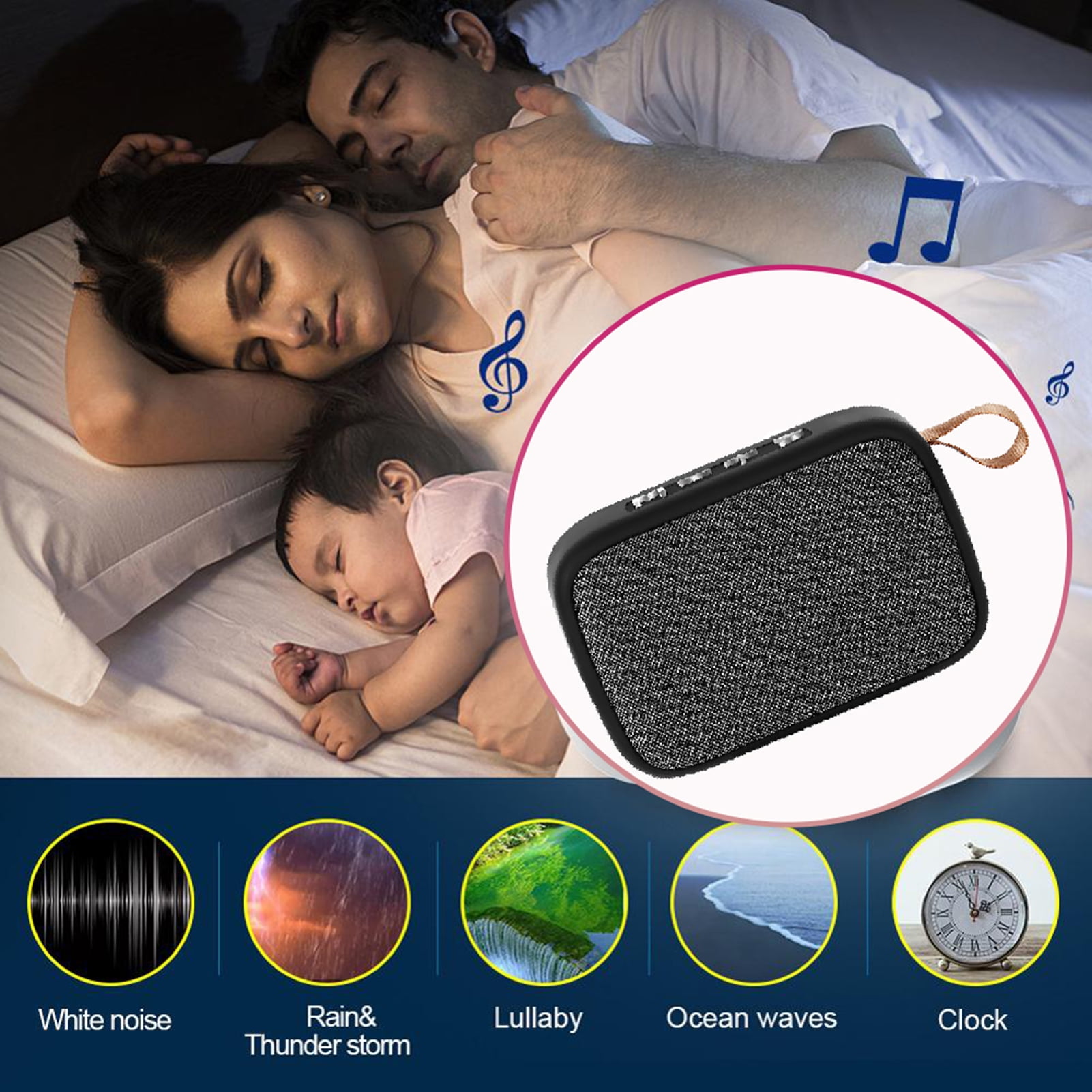 WCIC White Noise Machine,Sound Machine for Baby Kid Adult,Noise Machine for Sleeping,Night Light，Soothing Sound,Volume Control,Timer & Memory Function,Sleep Machine for Home Travel Office