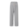 thumbnail image 5 of vigerkar Womens Casual Wide Leg Pants High Waisted Button Decor Loose Straight Long Trousers Dressy Palazzo Pant with Pockets Grey, M, 5 of 6