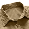 thumbnail image 5 of CQONEPT Men's Long Sleeve Tactical Shirt Ripstop UPF 50+ Top Breathable Button Down Outdoor Hiking Clothes with Pockets Khaki M, 5 of 7