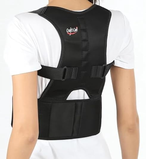 Craft's Care Posture Corrector Magnetic - Back Brace Shoulder Belt, Lower and Upper Back Pain Relief, Adult, Kids 22-28 inch