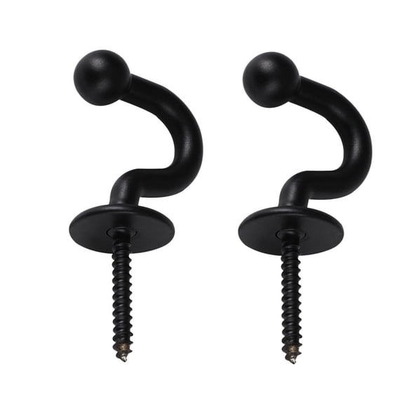 Coslus Household U Hooks Multi-Use Zinc Alloy Black for Decoration 2Pcs