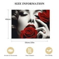 thumbnail image 2 of Lingy Red and Black Bathroom Decor Canvas Art Print Sexy Woman Lip Nails and Red Rose Picture Makeup Manicure Poster Artwork for Spa Salon for Wall Decor Fashion Wall Art for Bedroom Decor 20x16in, 2 of 5
