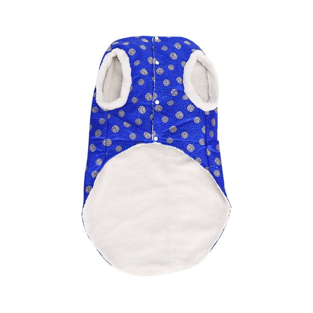 Greeniant Ropa para mascotas Cómodo traje Tang estilo tradicional chino sin mangas Ropa para mascotas Disfraces de animales Abrigos de moda Suministros Ropa para mascotas Azul L Greeniant PT000679-04