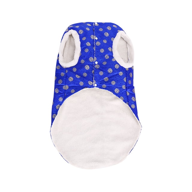 Greeniant Ropa para mascotas Cómodo traje Tang estilo tradicional chino sin mangas Ropa para mascotas Disfraces de animales Abrigos de moda Suministros Ropa para mascotas Azul L Greeniant PT000679-04
