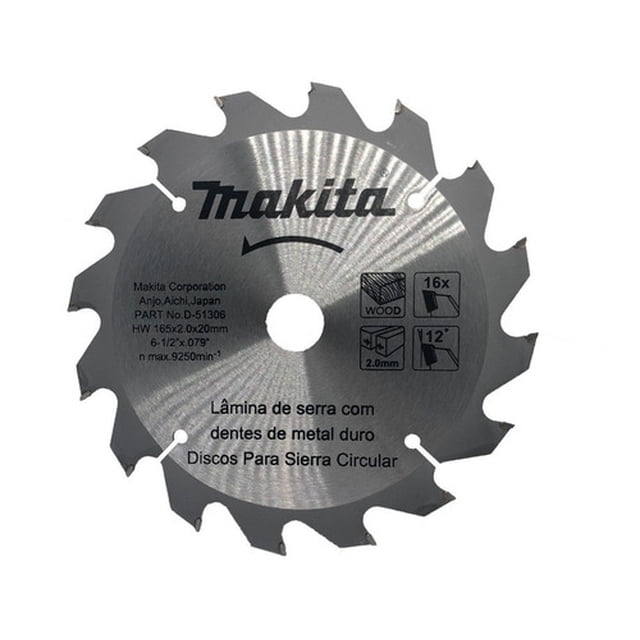 Disco Sierra Circular 6-1/2 X20x16th Atb Mader Makita D51306 Makita d51306