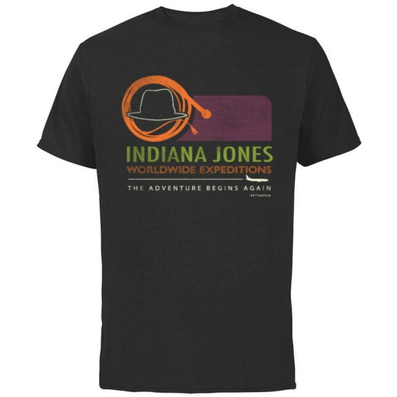 Lucasfilm Indiana Jones and the Dial of Destiny Expeditions - Short Sleeve Cotton T-Shirt for Adults - Customized-Black