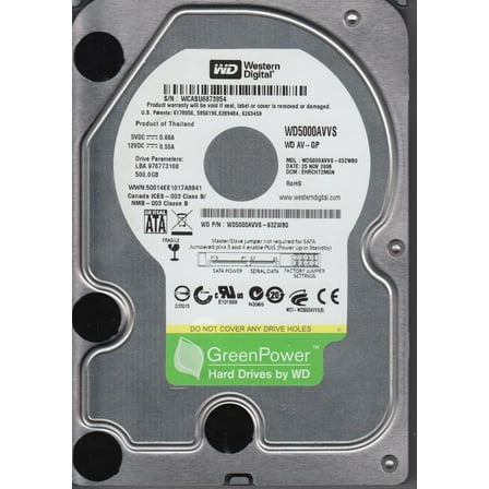 WD5000AVVS-63ZWB0, DCM EHRCHT2MGN, Western Digital 500GB SATA 3.5 Hard Drive