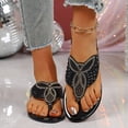 thumbnail image 2 of Flat Thong Sandals Wing Design Crystal Fashion Summer Beach Slide Sandals Open Toe Lightweight Breathable Comfortable, 2 of 8