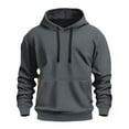 thumbnail image 5 of Men's Pullover Hoodie for Spring, Trendy Casual Long Sleeve Sweatshirt, Streetwear Fleece Top for Daily Wear, Christmas, Fall Season, Lightweight Comfort,Dark Gray,2XL, 5 of 5
