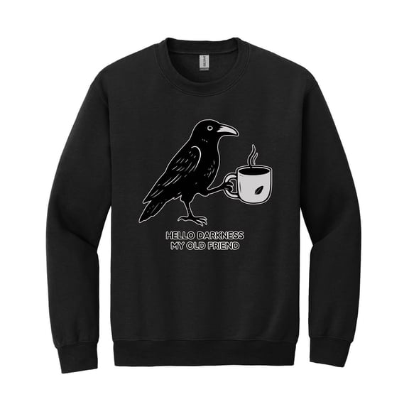 Raven Crow Coffee Lover Sweatshirt, Halloween Fall Graphic Pullover, Gift for Women