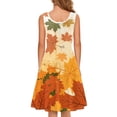 thumbnail image 3 of FKELYI Fall Maple Leaf Sleeveless Dress Size 3XL Breathable Tank Dress for Work Durable Women Swing Skater Midi Dress,Hello Thanksgiving, 3 of 4
