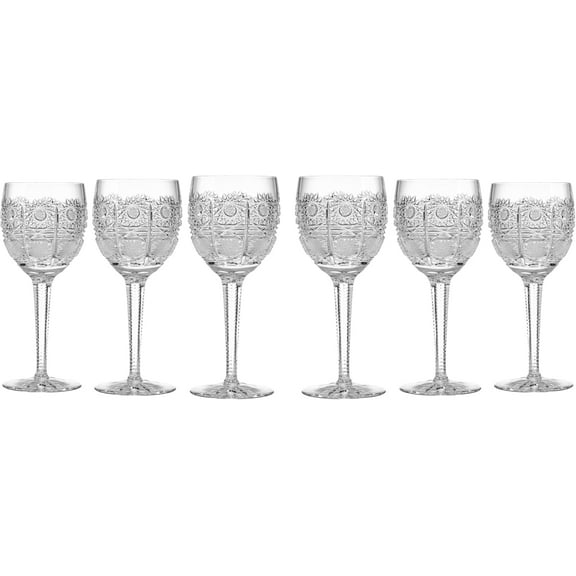 Bohemian Crystal 10029/135 4½ oz (135 ml) Crystal Wine Glass, Set of 6, Glassware, Drinkware Set, Czech Crystal, for Red and White Wine