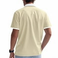 thumbnail image 6 of Men's Casual Short Sleeve Shirt, Zipper Lapel Collar and Chest Pocket, Lightweight Breathable Summer Polyester Top, 6 of 9