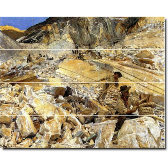 Ceramic Tile Mural-John Sargent Landscapes Painting 339. 30" w x 24" h using (20) 6 x 6 ceramic tiles
