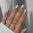 thumbnail image 2 of Square Ombre Press On Nails - Soft Gel Press On Nails Short with Nail Glue, Reusable Fake Nails Kit, Vanilla Cream & Mermaid, 2 of 5