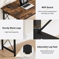 thumbnail image 4 of Condemo 78.7 inch Extra Long Computer Desk, Double Desk with 3 Drawers, Two Person Desk with Hooks, Industrial Writing Study Table Workstation for Home Office, Rustic Brown and Black, 4 of 6