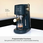 Thyme & Table Barista Mini Espresso Machine with 15-Bar Pressure and Steam Wand, Atlantic Blue
