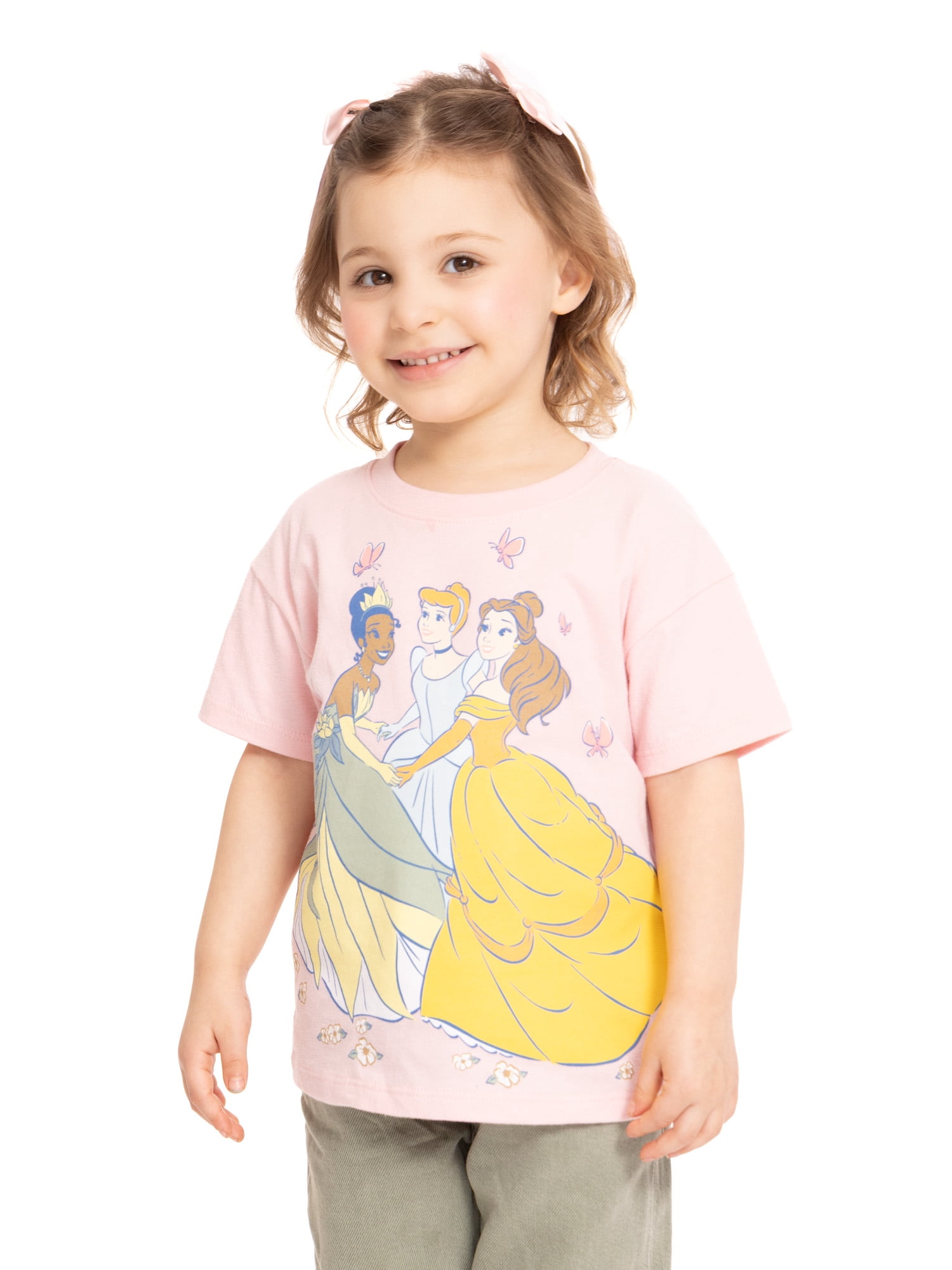 Disney Princess Toddler Graphic Crewneck Tee with Short Sleeves, Sizes 12M-5T