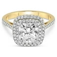 thumbnail image 3 of 4 Carat IGI Certified Radiant Shape Lab Grown Diamond Engagement Ring | 14K Yellow Gold |Arya Double Halo Diamond Ring | FG-VS1-VS2 Quality Friendly Diamonds, 3 of 4