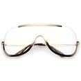 thumbnail image 2 of Oversized Sunglasses For Women Single Lens One Piece Clear Lens Luxury Style, 2 of 11