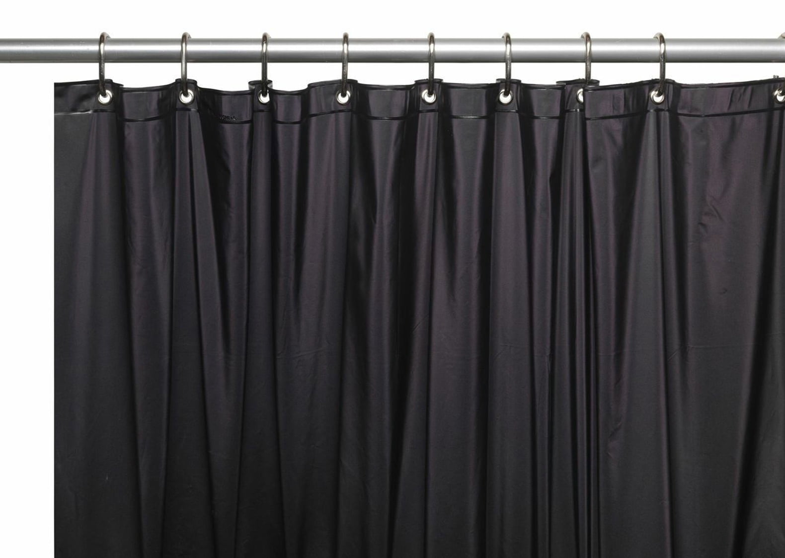 Venice Elegant Home Heavy Duty Vinyl Shower Curtain Liner With 12 Metal Grommets 2-Pack Black